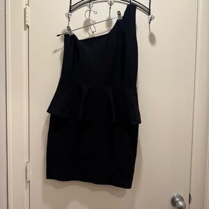 BCBGMaxAzria Black One Shoulder Dress
